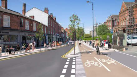 Scheme that will help pedestrians and cyclists move around safer and easier in the city centre enters construction