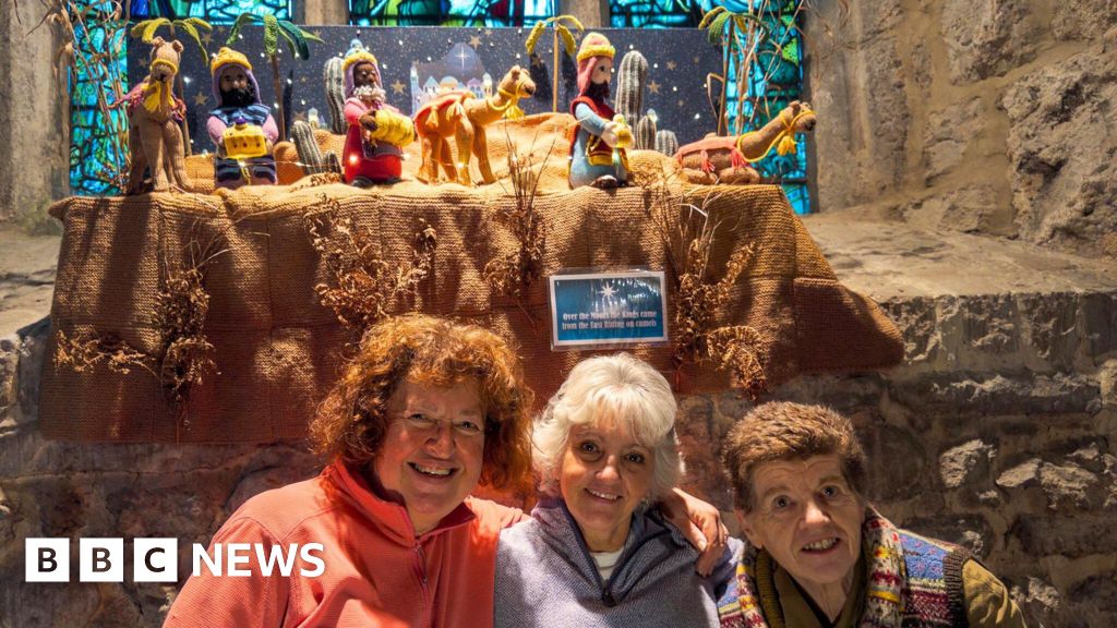 Yorkshire Dales church unveils hand-knitted nativity scene