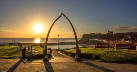 Iconic whalebone arch at centre of row over what replaces it