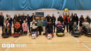 Rotherham disability football team in powerchair fundraiser