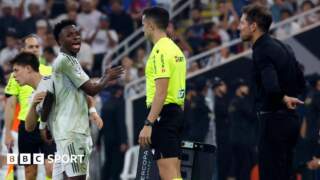Atletico Madrid boss Diego Simeone apologises to Real Madrid winger Vinicius Jr