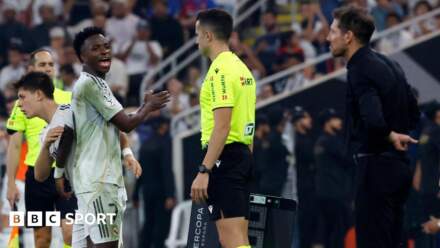 Atletico Madrid boss Diego Simeone apologises to Real Madrid winger Vinicius Jr