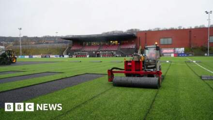 Work begins on repairs to Scarborough Athletic football pitch