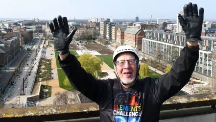 Thrill-seeking grandad completes fundraising Hull city centre descent