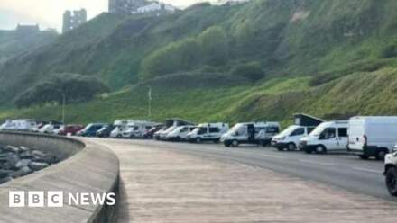 Motorhome parking ban signs 'thrown off cliff'