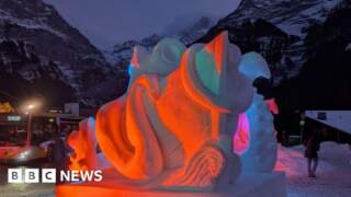 Stonemasons win snow sculpting competition