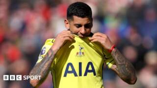 Cristian Romero: Tottenham captain out for the rest of the season with knee injury as Roberto De Zerbi’s Premier League survival hopes suffer setback