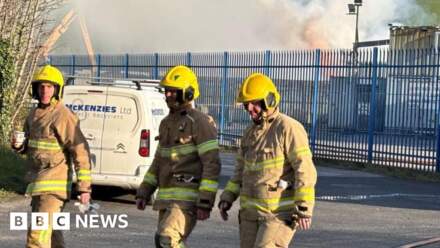 Car dealership near football stadium hit by blaze