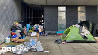 Homeless camp set up outside magistrates' court