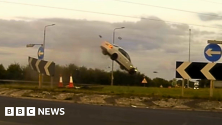 Leeds man jailed over 140mph chase ending in roundabout crash