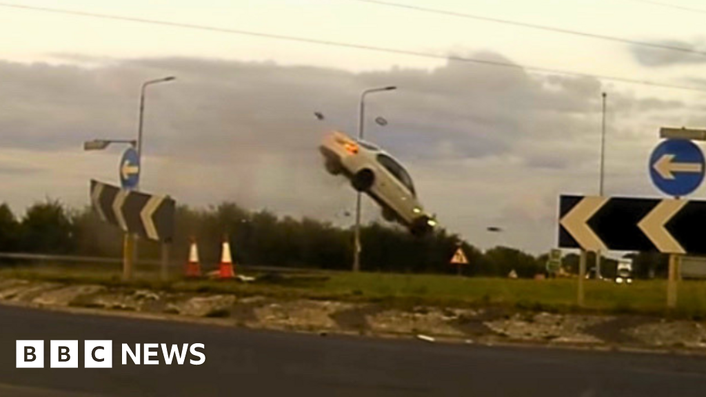 Leeds man jailed over 140mph chase ending in roundabout crash