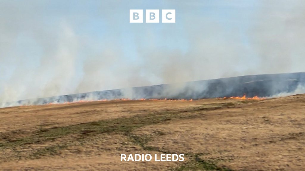 Fire crews battling moor blaze for second day