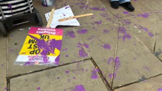 Paint thrown at protesters outside Hull Guildhall as police appeal for CCTV
