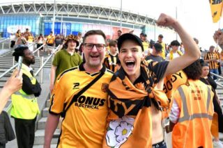 Scenes of pure elation as Hull City fans leave Wembley Stadium