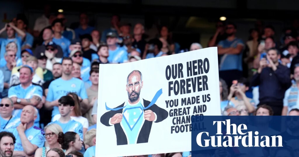 ‘He will be for ever our boss’: Manchester City fans pay tribute to Pep Guardiola | Manchester City