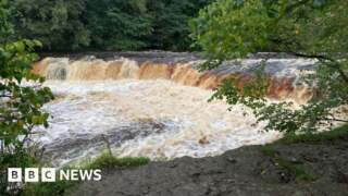 Rescue operation after fall at rural beauty spot
