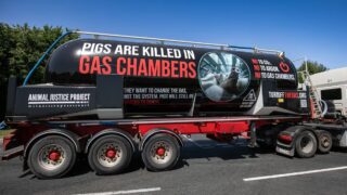 Protesters bring mobile gas chamber truck to pork giant’s Hessle HQ