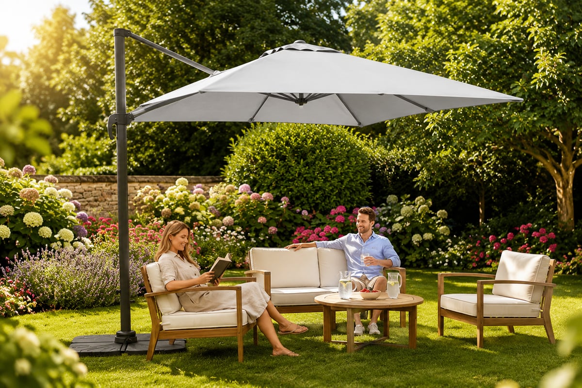 Large rotating garden parasol with base drops to £109 in fast-selling deal (aff)