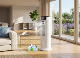 This £80 portable air cooler has a storm mode and two mist settings (aff)
