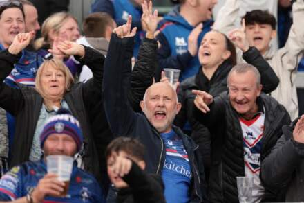 Photo special: Wakefield Trin fans celebrate thrilling victory over Hull KR on day rugby league family gathered to remember John Kear