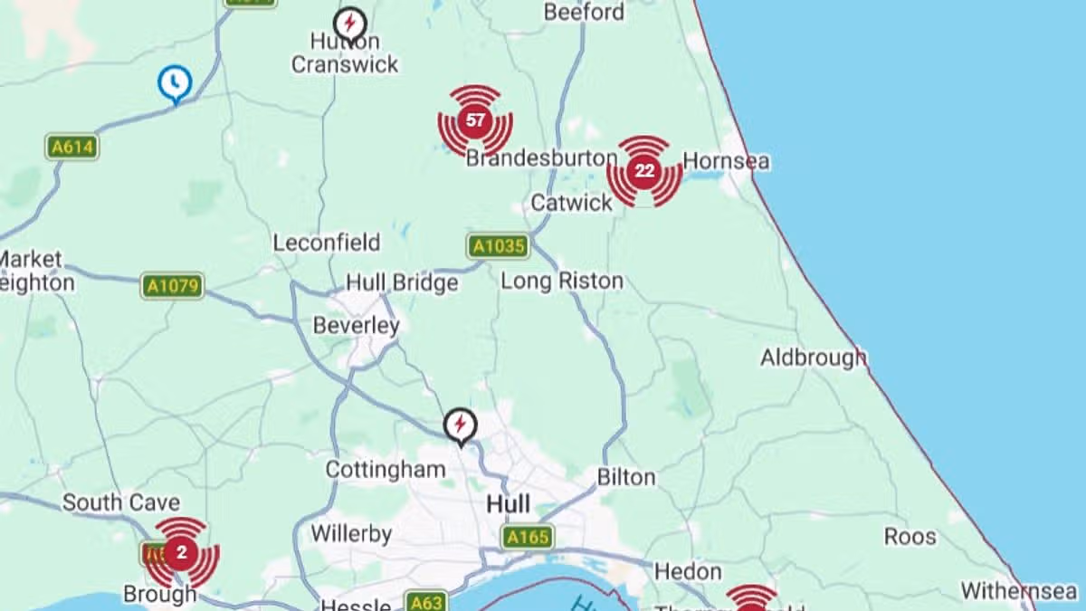 More than 800 East Yorkshire homes left without power after fire