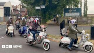 Scooter convoy escorts Mod mad York teen to his school prom