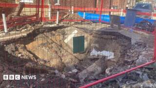 Road in York left seriously damaged after pipe burst flood