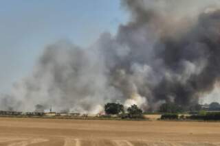 Photos show massive North Derbyshire fire as busy road closed