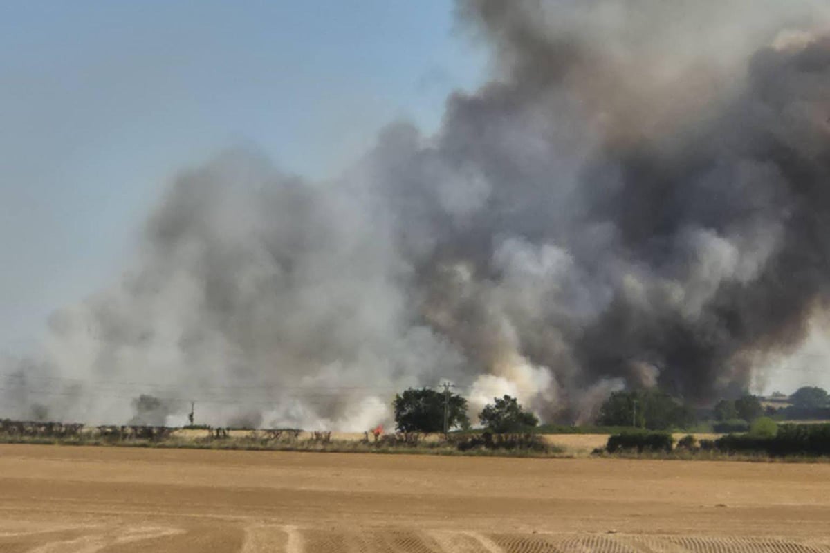 Photos show massive North Derbyshire fire as busy road closed