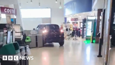 Moment raiders drive car into Wetherby Services