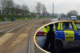 Emergency services describe crash which saw car finish upside down on Sheffield tram tracks